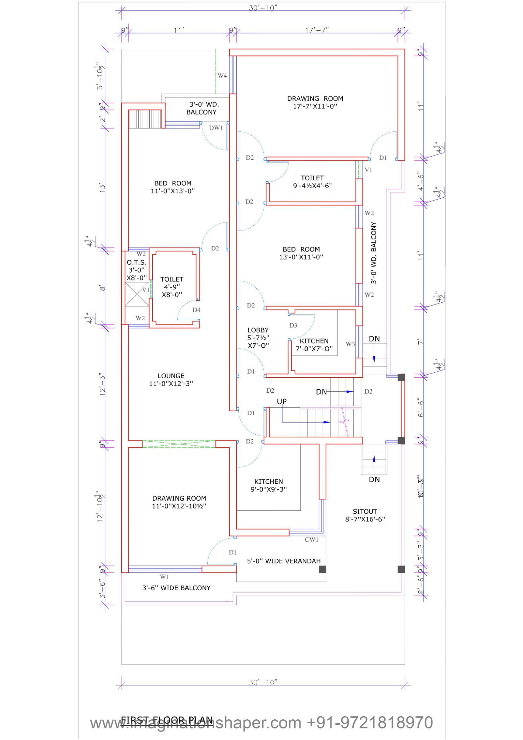30x67 first floor small rent house plans